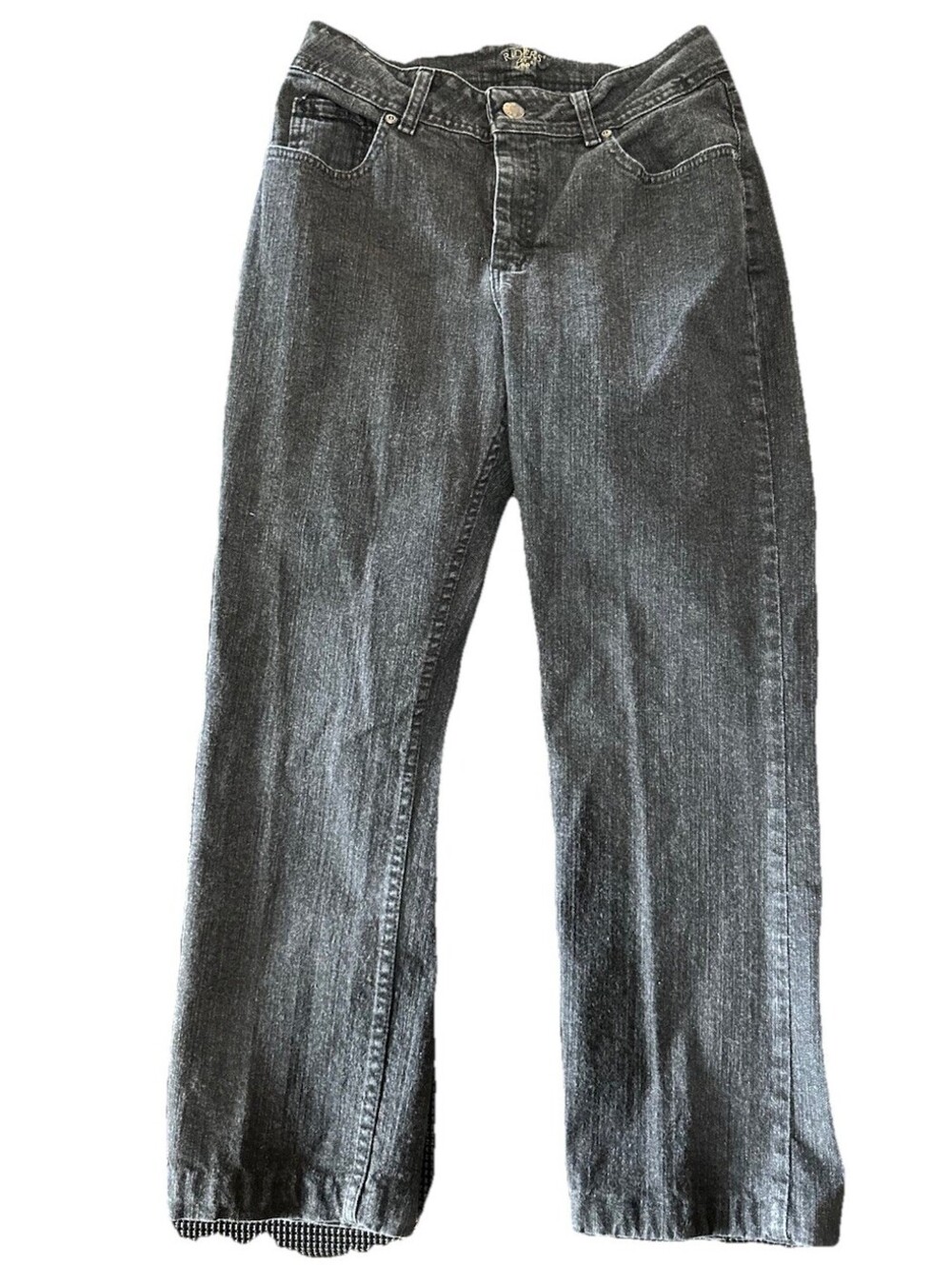Riders By Lee Womens Size 10P Black Wash Straight Leg Jeans Petite Denim Y2K